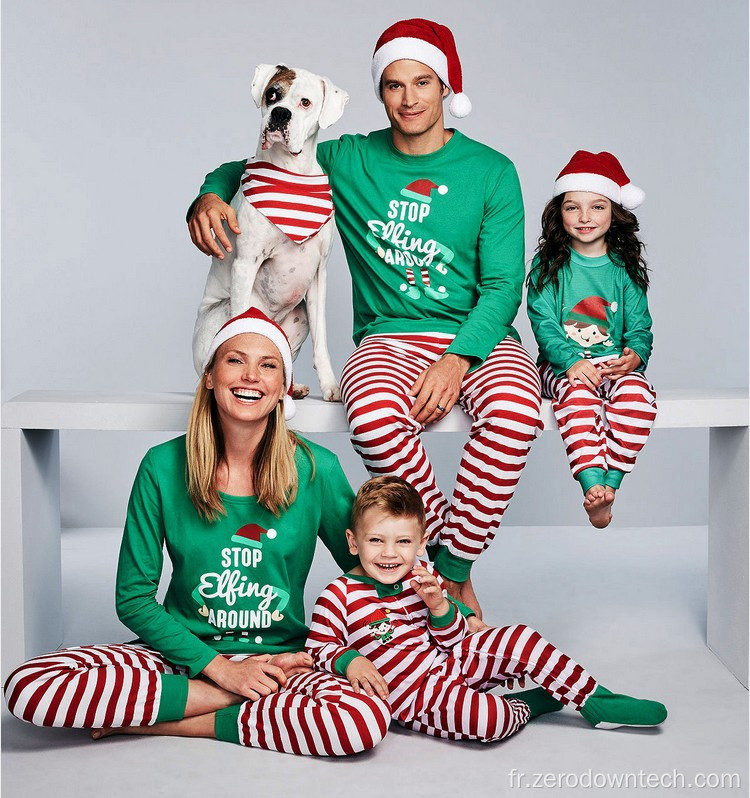 Tenue de famille pyjama de Noël à manches longues