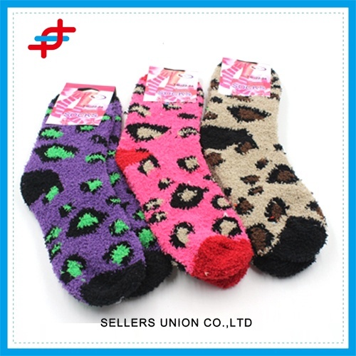 Colorful Microfiber OEM Socks Lady's Fluffy Indoor Socks