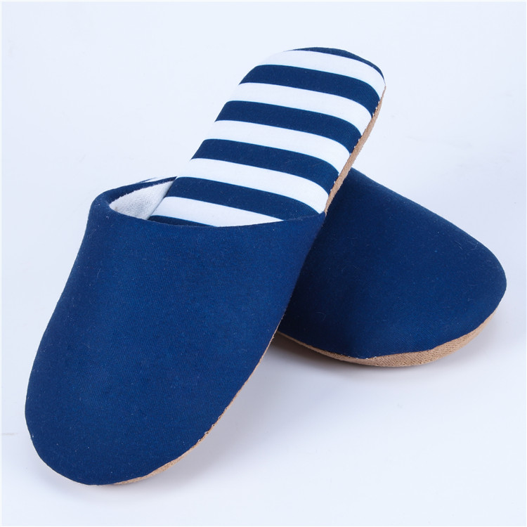 Towel Knit Striped Slippers