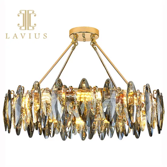 Hot Selling Villa Golden Crystal Chandelier Pendant