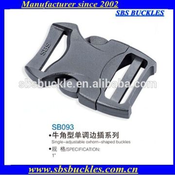 Black single-adjustable oxhorn-shaped plastic belt buckles SB093
