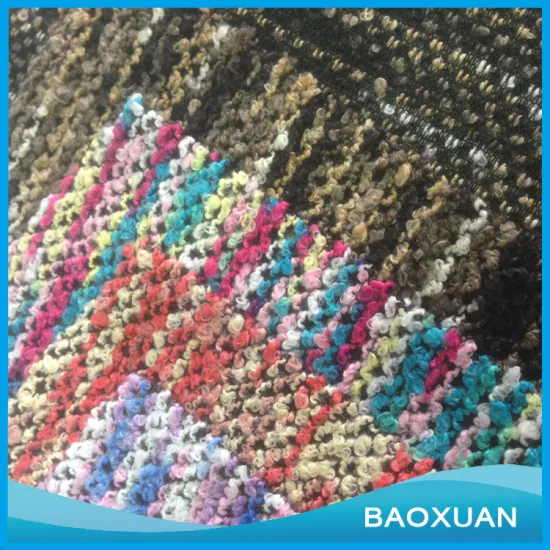 100 Polyester a variety of colors of woolen spinning rove fancy knitted fabric for cloth