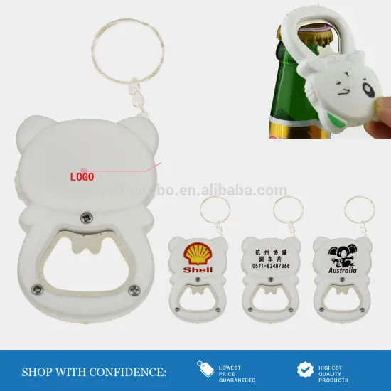 ABS cat type led keychain light with bottle opener