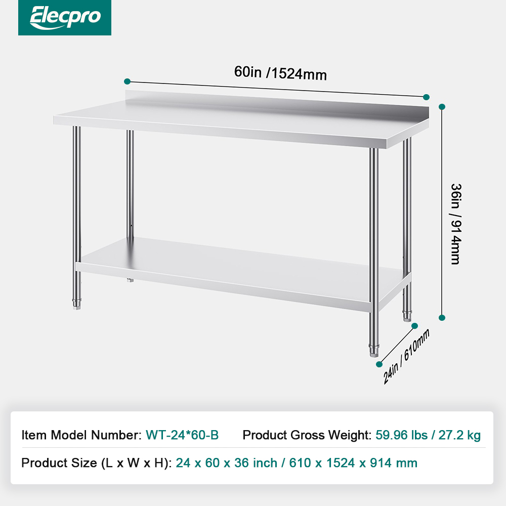 Heavy duty stainless steel prep table (1)