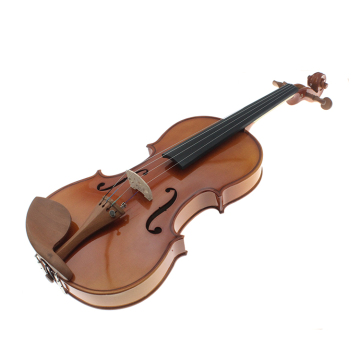 Brown Matte Solid Wood Violin with Triangle Case, Rosin, and Bow Set