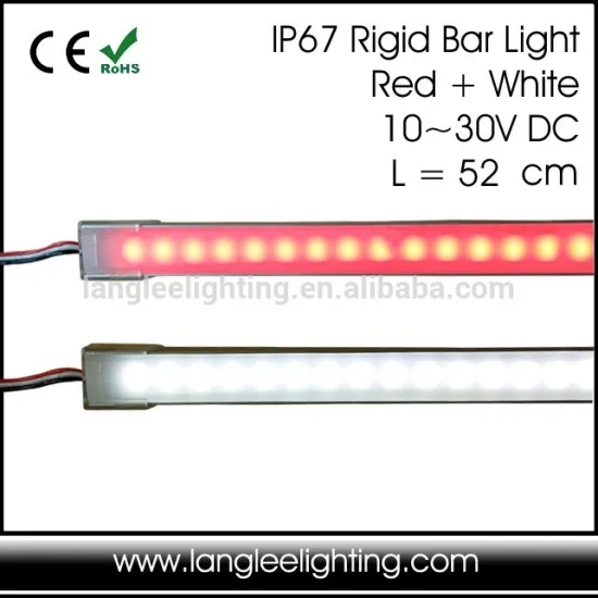 10-30V DC 2 Color Light Bar RED + White LED Rigid Strip Lamp