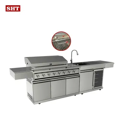 Gas Grill BBQ Outdoor Handle Kitchen Cabinet with Sink Cabinet