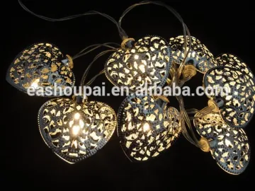 2016 new Silver heart-shape 10leds christmas string light garden decorations
