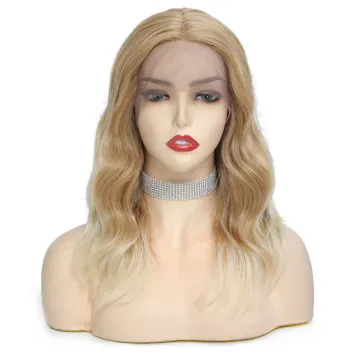 Neon Color Synthetic Lace Front Wigs For White Women X-TRESS Orange Mixed Blonde Natural Wave Middle Part Lolita Cosplay Wig