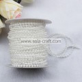 Cadenas de guirnaldas de perlas de acrílico transparente de color blanco por rollo para decoración de bodas