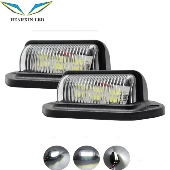 Hearxin LED Rear Tail License Plate Light Bulbs for Trucks and Trailers - White 12V/24V Side Marker Indicator Lamp