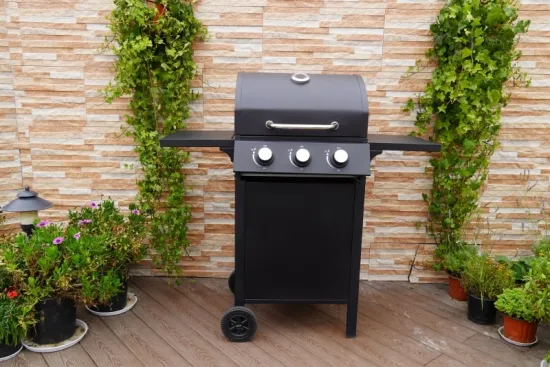 Outdoor Kitchen 3 Burners Commercial Gas BBQ Propane Gas Grill Portable Barbecue Grill