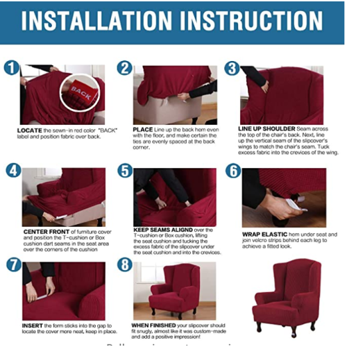 ECO Friendly Wingback Chair Slipcover