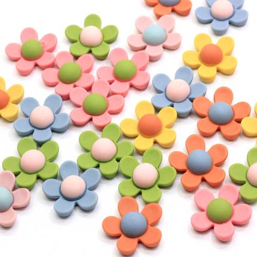 Bulk 100Pcs 20MM Harz Sonnenblumen Cabochons Kawaii 3D Harz Gänseblümchen Blume geformt Handwerk Flat Back Flatback Sonnenblume Schleim Charms