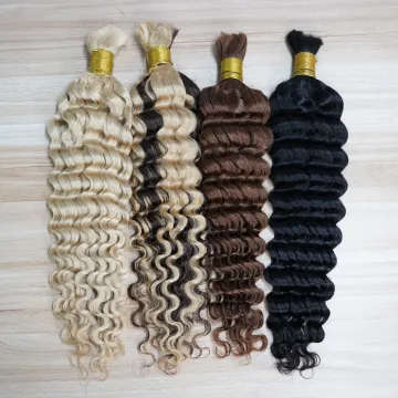 Wet and Wavy Deep Wave Indian Remy Bulk Hair Extension for Braiding