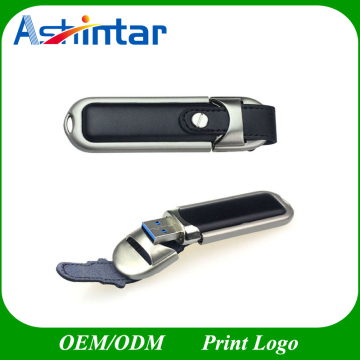 USB3.0 PU Memory Flash Disk Metal USB Flash Drive Leather USB Stick
