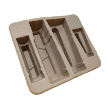 Paper Pulp Molded Dry Press Cosmetics Box Insert