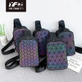 Geometric Rhombus Reflective Shoulder Sling Bag Diamond Lattice Luminous Laser Dada Beg