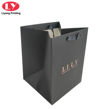 Shopping Black Paper Bag Luxury with Handles