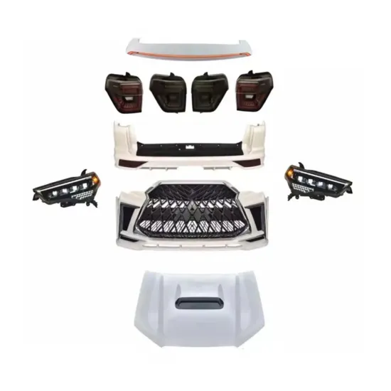 Front and Rear Bumper Assembly with Grille and Headlights for Toyota 4Runner 4X4 to Lexus Style Car Body Kit