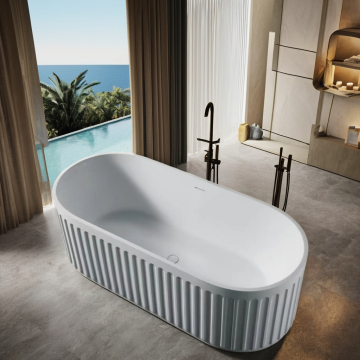 Meiyani Bathroom White Freestanding Acrylic Bathtub