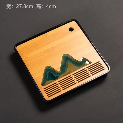 Kung Fu Tea Set Natural Wood Bamboo Tea Tray Rectangular Traditional Bamboo Tea Room Board Table Chinese Tea Room Tools