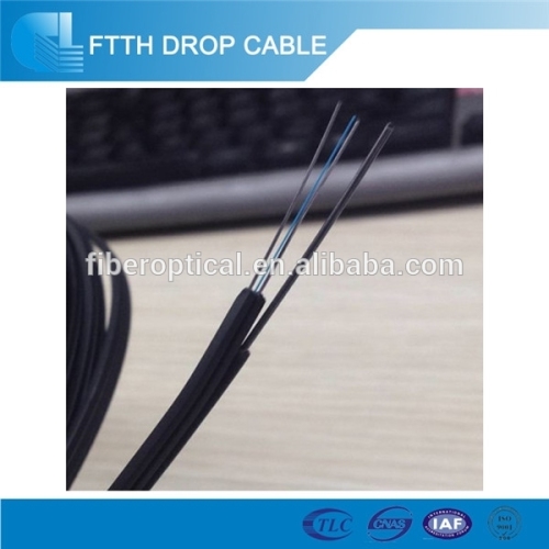 Black FTTH drop cable with steel messemger