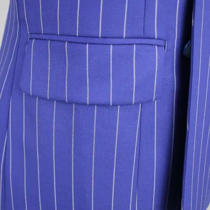 Customized stripes plus size ladies suit 2 piece elegant professional suit for ladies