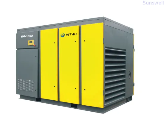 Turbulence Fin-type Radiator Designed 150hp 110kw Screw Air Compressor, Durable Couping Air Screw Compressor