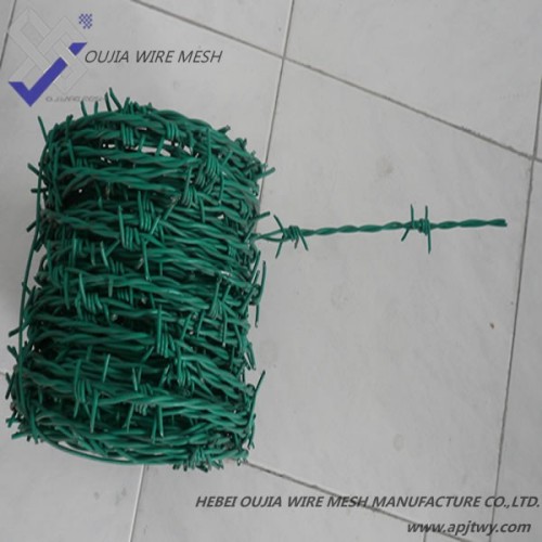 Plastic-coated Barbed Wire, 2.5 to 4mm Wire Diameter, Good Quality,Factory price