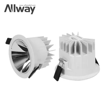 ALLWAY Commercial Multicolor Reflector Recessed LED Downlights: 10W, 20W, 30W, and 40W Slim IP54 Lights