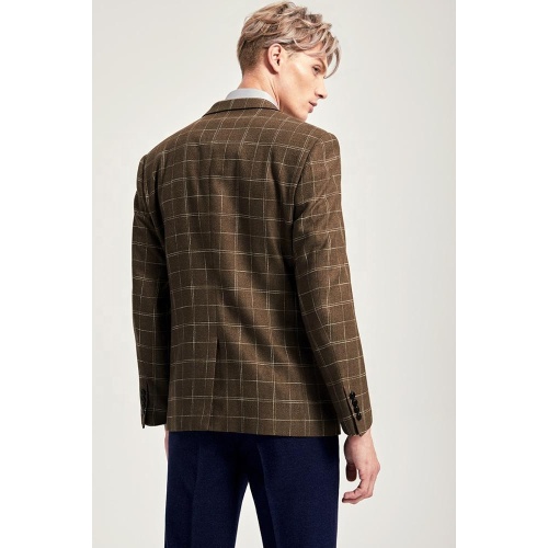 Latest Slim Fit Brown Check Fabric Reversible Blazer