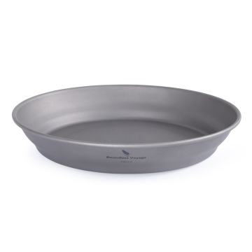 Boundless Voyage Ultralight Deep Titanium Dinner Plate for Outdoor Camping Travel Picnic