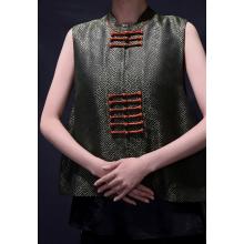 Chaleco de bronce de seda Xiangyunsha con forro naranja