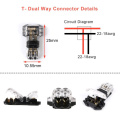 5Pcs T-type Wire Connector Cable Terminal Connector Quick Splice 25mmx10.55mm for Electrical Car Audio 24-18AWG Wire ABS+Copper