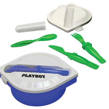 Microwave Dishwasher Safe 3 Compartment Bento Lunch Box with Utensils