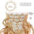 Alileader New Style 22 "6pcs/Sett Long Curly Body Wave 16 Clips Hårstykker Syntetiske klipp i hårforlengelser for kvinne