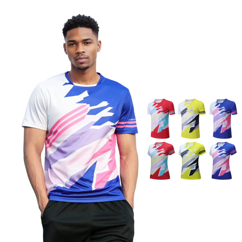 Quick-Dry Training Jersey with Geometric Patch Design