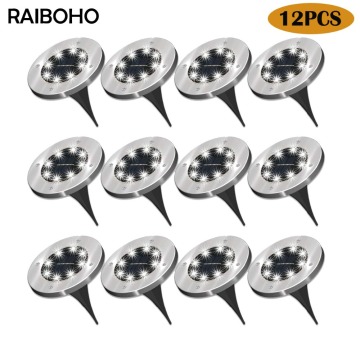 12Pack Solar Path Lights 8 LED Solar Power Buried Light Ground Lamp Outdoor Path Way Garden Decking Underground Lamps