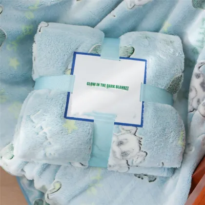 Luminous microfiber blanket wholesale custom blanket glow in the dark,kids glow in the dark  Dinosaur  throw blanket
