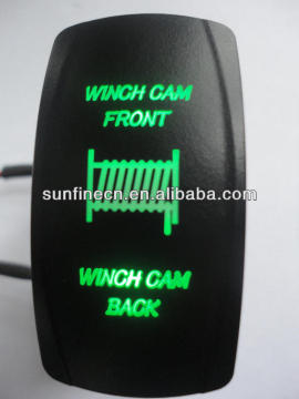 Carling Style 12V 24V electric Marine LED light laser etched ROCKER SWITCH with winch cam front