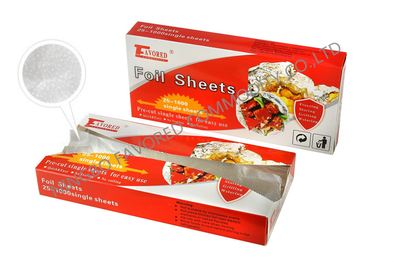 Spot shaped embossed Aluminium foil Pop-up sheets