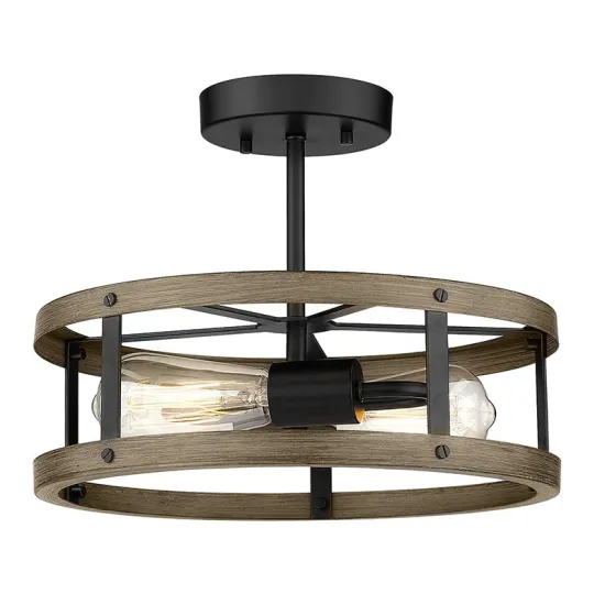 Industrial Rustic Wood Chandelier for Living Room