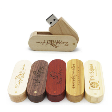 Unidad flash USB giratoria de madera 2.0 3.0