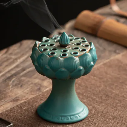 Retro Lotus Incense Burners - Dragon Incense Holder for Sandalwood and Ceramics