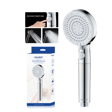Doccia doccia addominali Chrome con 5 funzioni spray e filtro in cotone PP - pulsante ON/OFF incluso