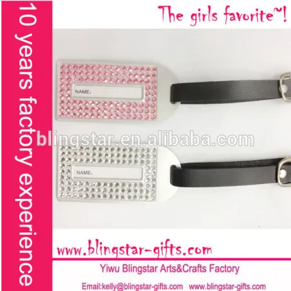 metal bling luggage tags