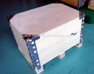 Collapsible wooden pallet collar with pallet