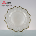 Gold Rim Fruit Glass Dinner Wedding Banquet Plate