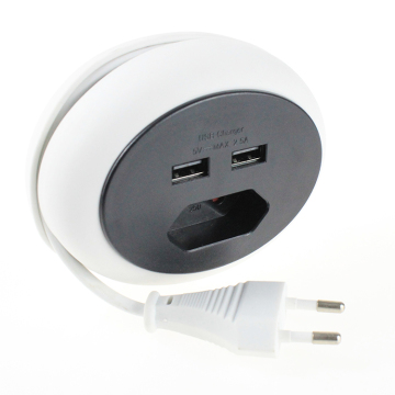 High Quality 2 USB Surge Protector Power Strip - Portable Extension Cord Socket